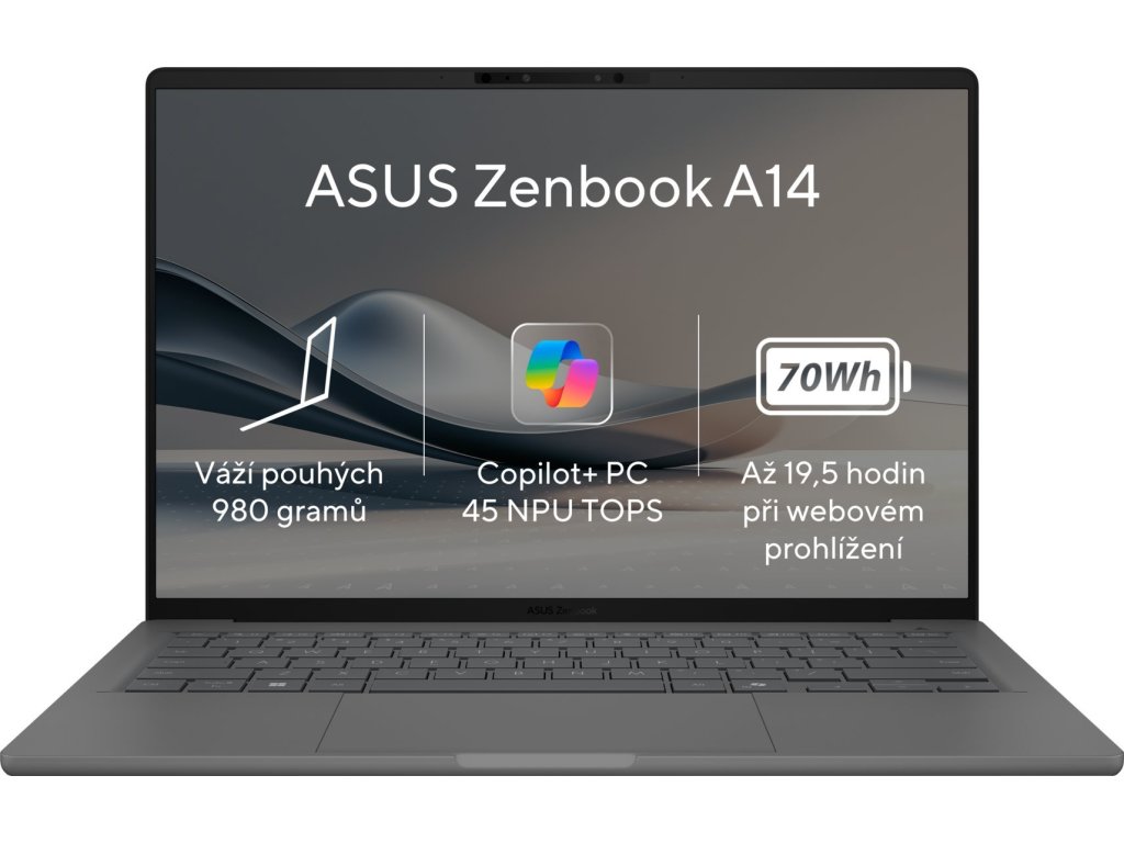 asus zenbook a14 oled ux3407qa oled267w iceland gray ien536910