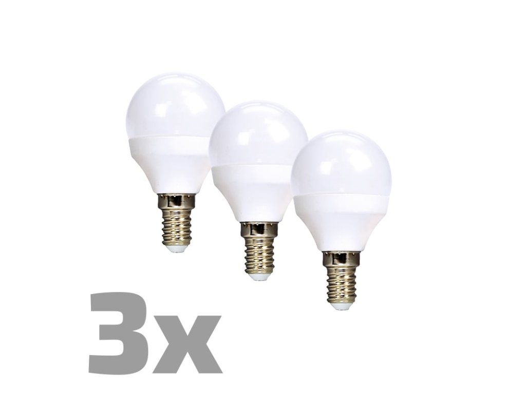 ecolux led zarovka ecolux 3 pack miniglobe 6w e14 3000k 450lm 3ks ien501236