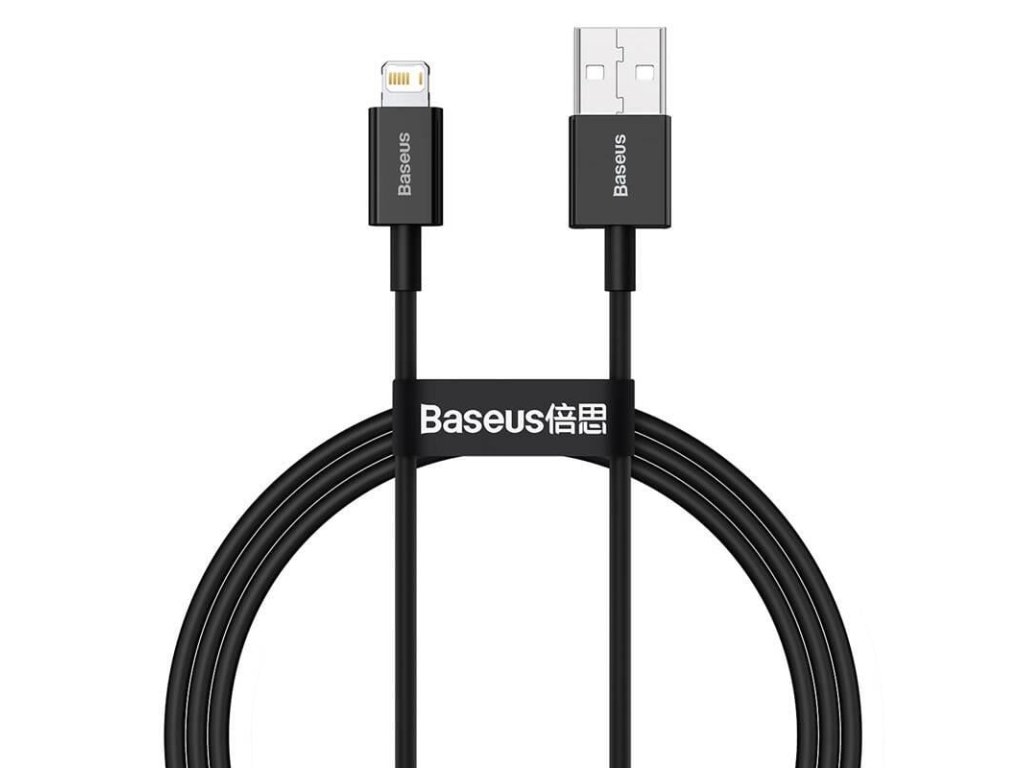 baseus superior series rychlonabijeci kabel usb lightning 2 4a 1m cerna ien403989