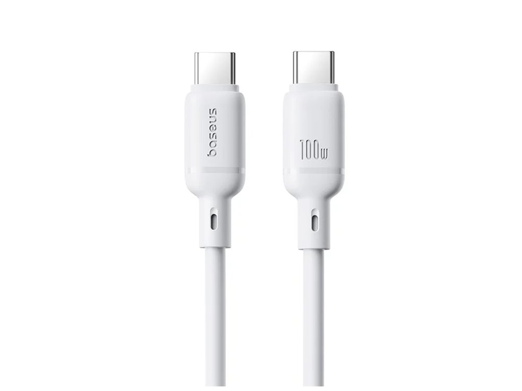 rychlonabijeci kabel baseus silky usb c usb c 1m 100w bily ien539876