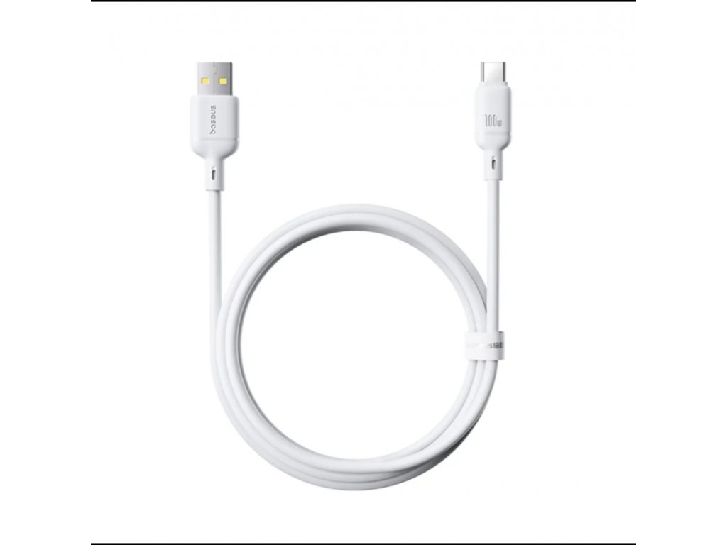 rychlonabijeci kabel baseus silky usb usb c 1m 100w bily ien539886