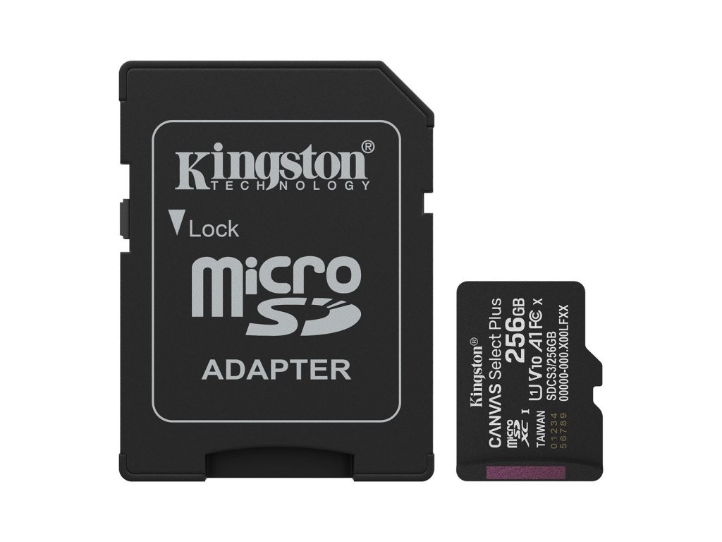 kingston microsdxc 256gb canvas select plus sd adapter ien557369