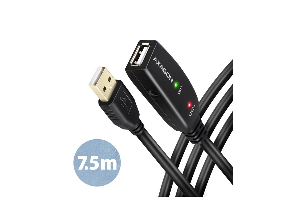 axagon adr 207 usb 2 0 a m a f aktivni prodluzovaci repeater kabel 7 5m ien556620