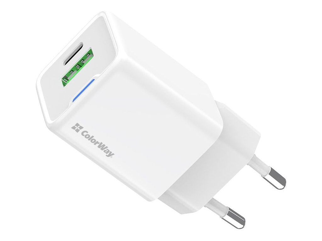 colorway 1x usb c sitova nabijecka gan pd pps qc 30w bila ien563385