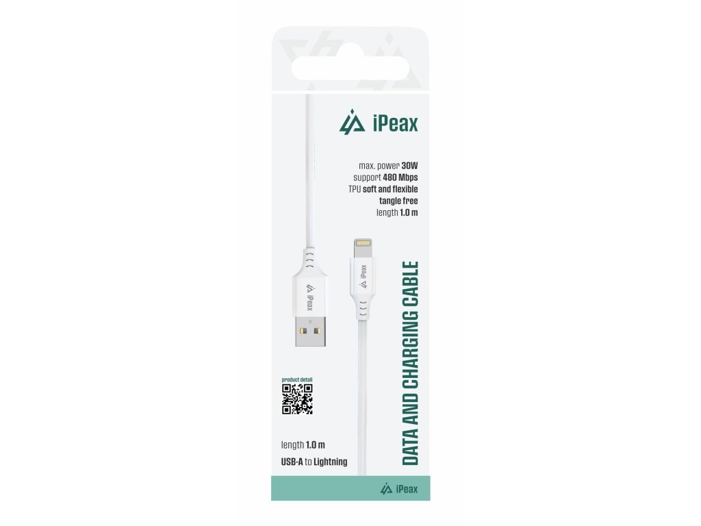 ipeax tpu kabel usb a lightning 1m usb 2 0 bily ien566757