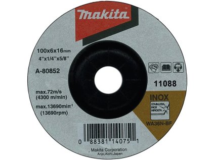 makita a 80852 brusny kotouc 100x6x16 nerez ien412922