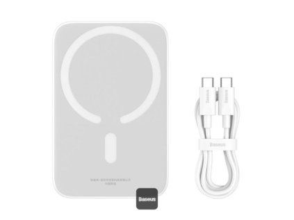 bezdratova powerbanka baseus magnetic mini air 6000mah 20w bila ien553466