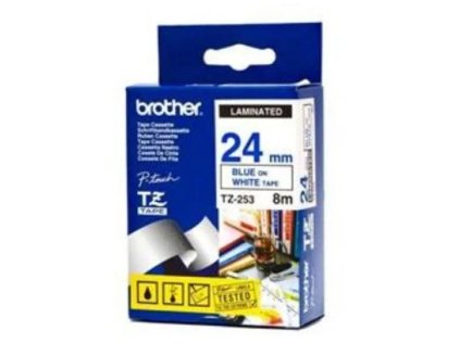 brother tz 253 bila modra 24mm laminovana ien123008