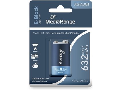 mediarange premium alkalicke baterie e block 9v blister 1ks baleni ien235587