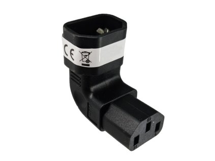 adapter vertikalne uhlovy iec c13 female na iec c14 male napeti 230v max proud 10a ien572492