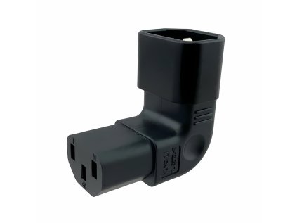 adapter vertikalne uhlovy iec c13 female na iec c14 male napeti 230v max proud 10a ien572493