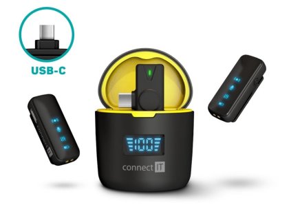 connect it wireless mikrofon clipmic pro usb c set cerny ien576488