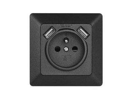 zasuvka s usb 2 1a max antracit ig430315