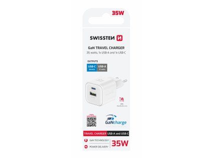 swissten gan adapter 35w usb a bily ien578148
