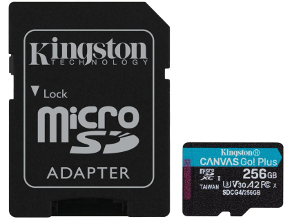 kingston microsdxc 256gb canvas go plus sd adapter ien550799