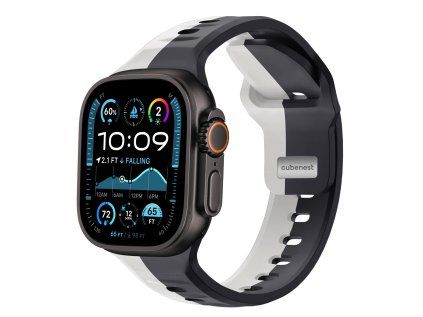 cubenest premium silicone band black with grey 42 49mm ien565139