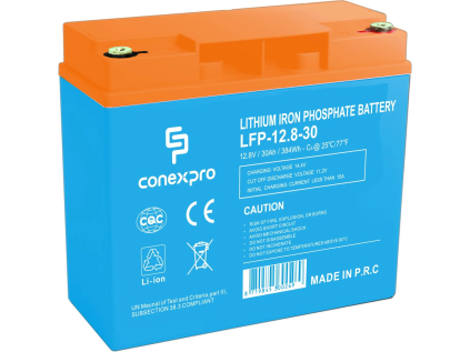 conexpro baterie lifepo4 12 8v 30ah smart bms bluetooth ien519366