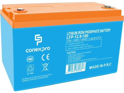 conexpro baterie lifepo4 12 8v 100ah smart bms bluetooth ien519370