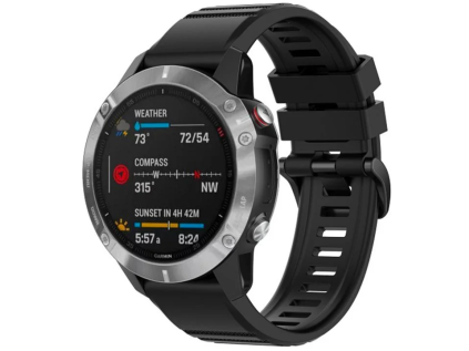 silikonovy reminek fixed silicone strap pro garmin quickfit 26mm cerny ien537854