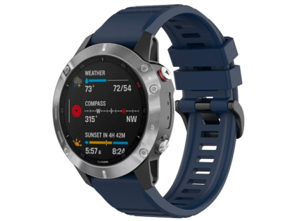 silikonovy reminek fixed silicone strap pro garmin quickfit 22mm modry ien537852