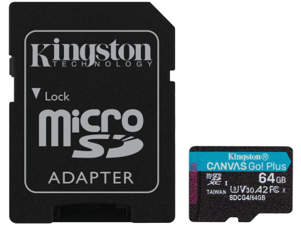 kingston microsdxc 64gb canvas go plus sd adapter ien550797