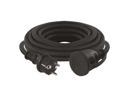 Venkovní prodlužovací kabel 5m / 1 zásuvka / černý / guma-neopren / 230 V / 1,5mm2