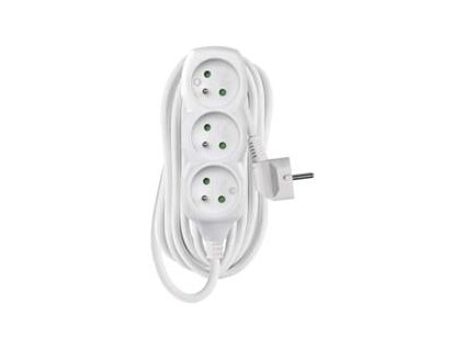 Prodlužovací kabel 7 m / 3 zásuvky / bílý / PVC / 1,5 mm2