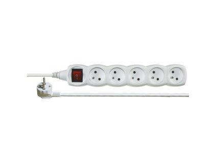 emos prodluzovaci kabel s vypinacem 5 zasuvky 5m bily ien295932