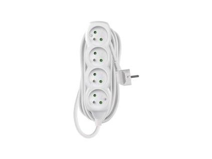 Prodlužovací kabel 5 m / 4 zásuvky / bílý / PVC / 1,5 mm2