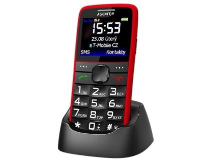 Aligator A675 Senior červený + stolní nabíječka