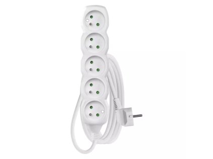 emos prodluzovaci privod kabel 5 zasuvek 3m bily pvc 1 5mm2 ien404282