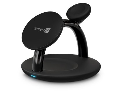 CONNECT IT MultiCharge 3 v 1 MagSafe Wireless Fast Charge bezdrátová nabíječka, ČERNÁ