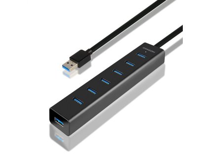 axagon hue sa7bp 7x usb3 0 alu charging hub cerny ien257023