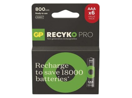 Nabíjecí baterie GP ReCyko Pro Professional AAA (HR03), 6 ks