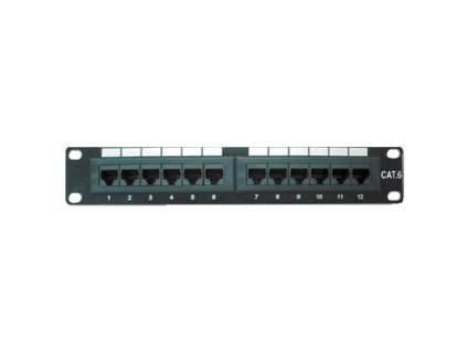 DATACOM Patch panel 10" UTP 12 port CAT6 DUAL 1U BK
