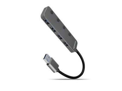 AXAGON HUE-MSA, 4x USB 3.2 Gen 1 SWITCH hub, kovový