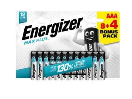 Energizer MAX Plus - Mikrotužka AAA/12 ks - 8+4 zdarma