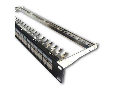 datacom patch panel 19 stp 24 port cat6a 1u bk vl beznastrojovy ien245133