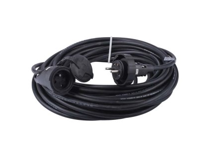 venkovni prodluzovaci kabel 20m 1 zasuvka cerny guma 230 v 2 5mm2 ien431041