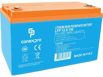 conexpro baterie lifepo4 12 8v 150ah smart bms bluetooth ien519371