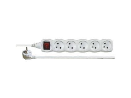 emos prodluzovaci kabel s vypinacem 5 zasuvky 3m bily ien295931