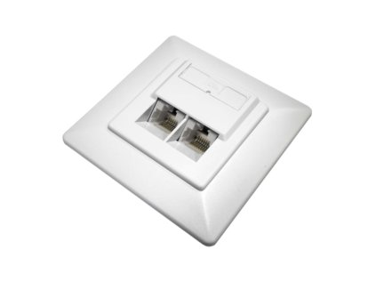 datacom datova zasuvka utp cat5e 2xrj45 pod omitku 45st bila ien15092