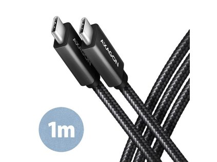 axagon bucm32 cm10ab speed kabel usb c usb c 1m usb 20gbps pd 100w 5a 4k hd alu oplet cerny ien391385