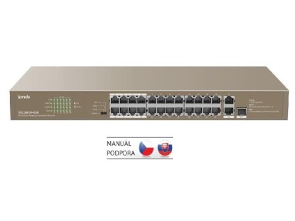 tenda tef1126p 24 410w poe af at switch 24x poe 100 mb s 2x uplink 1gb s rj45 sfp poe 370w ien407703