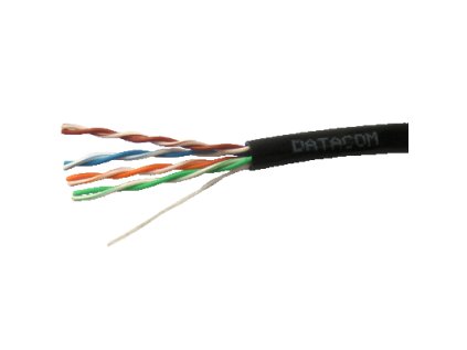 DATACOM UTP drát CAT5E PE 100m černý OUTDOOR