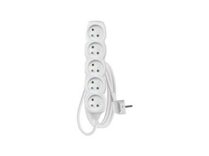 prodluzovaci kabel 1 5m 5 zasuvek bily pvc 1mm2 ig430421