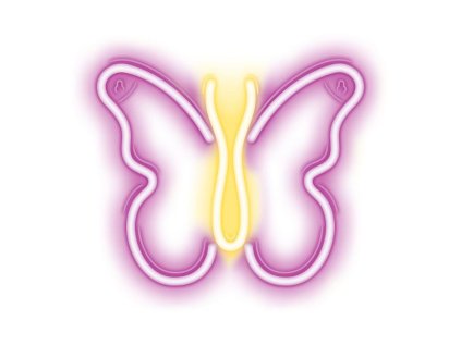 dekorativni led neon motyl ruzovy ien515565