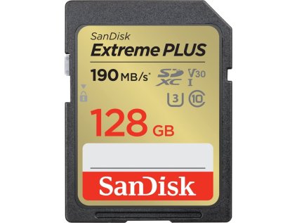 sandisk extreme plus sdxc 128gb 190mb s uhs i u3 class 10 ien444234