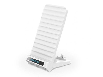 aligator stojanek s bezdratovym nabijenim 15w a usb c konektorem 2v1 bily ien393611
