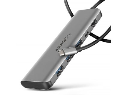axagon hmc 5h usb 5gbps hub 3x usb a hdmi 4k 30hz pd 100w kabel usb c 100cm ien517838